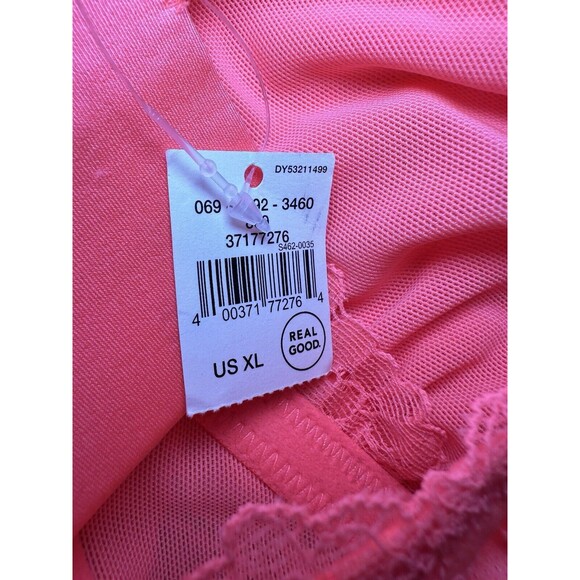 AERIE Bright Neon Pink Lace Triangle Wireless Romantic Bralette‎ SIZE XL NWT - Picture 4 of 6